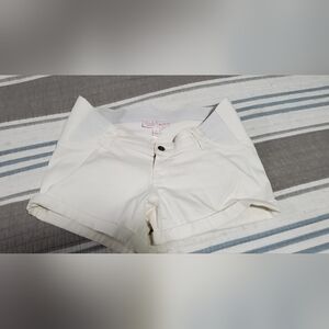 Isabel Maternity by Ingrid & Isabel Cream High Waist Shorts